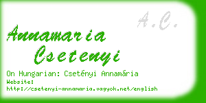 annamaria csetenyi business card