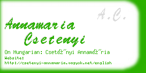 annamaria csetenyi business card